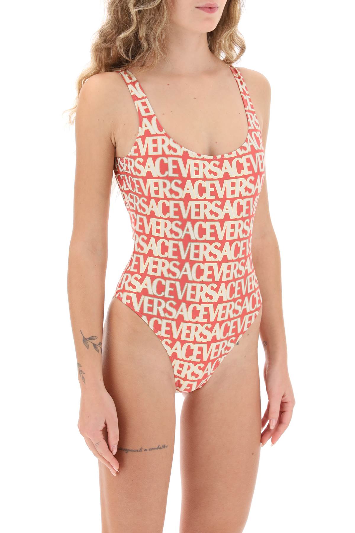 versace allover one-piece swimwear