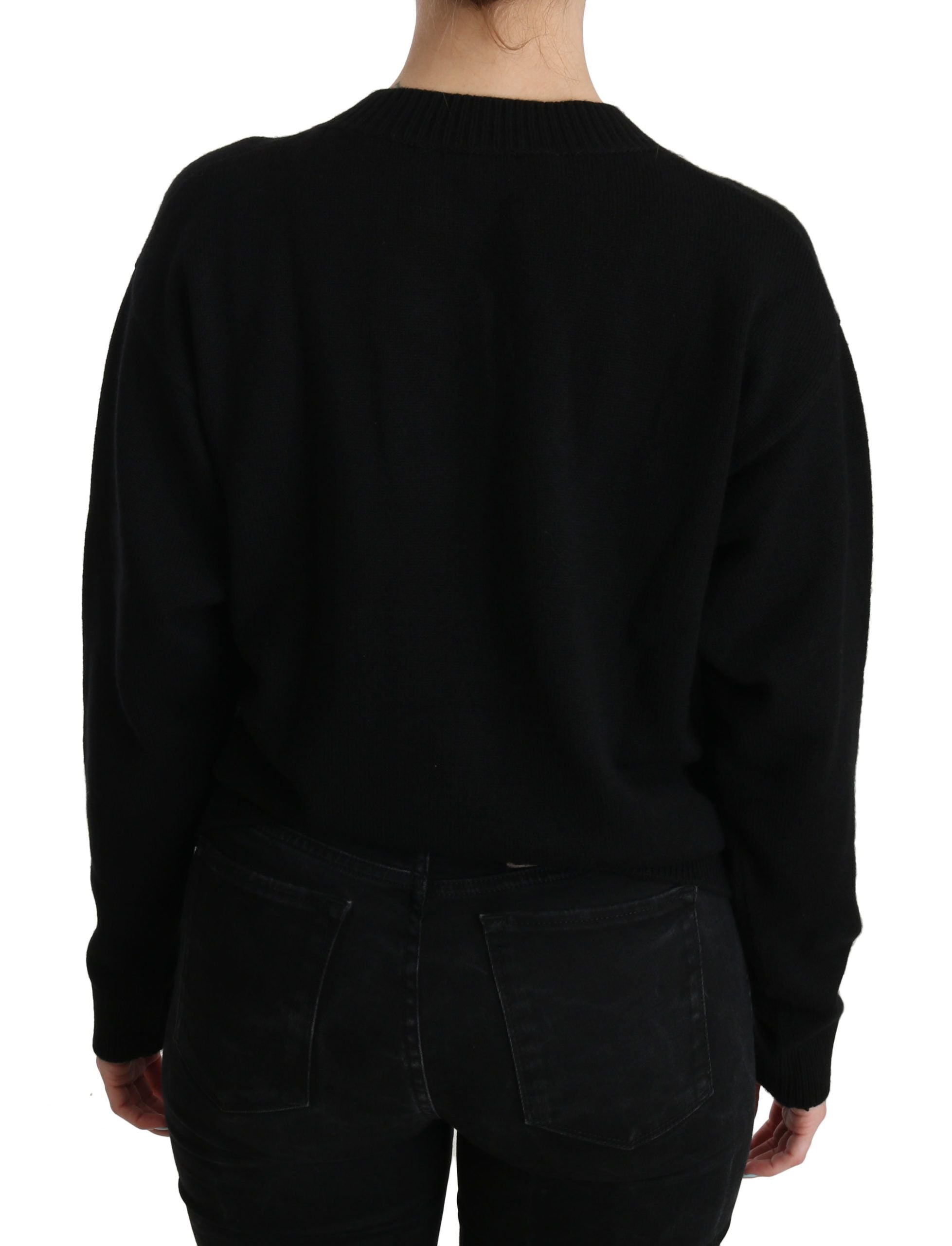 Dolce & Gabbana Elegant Black Cashmere Cardigan Top