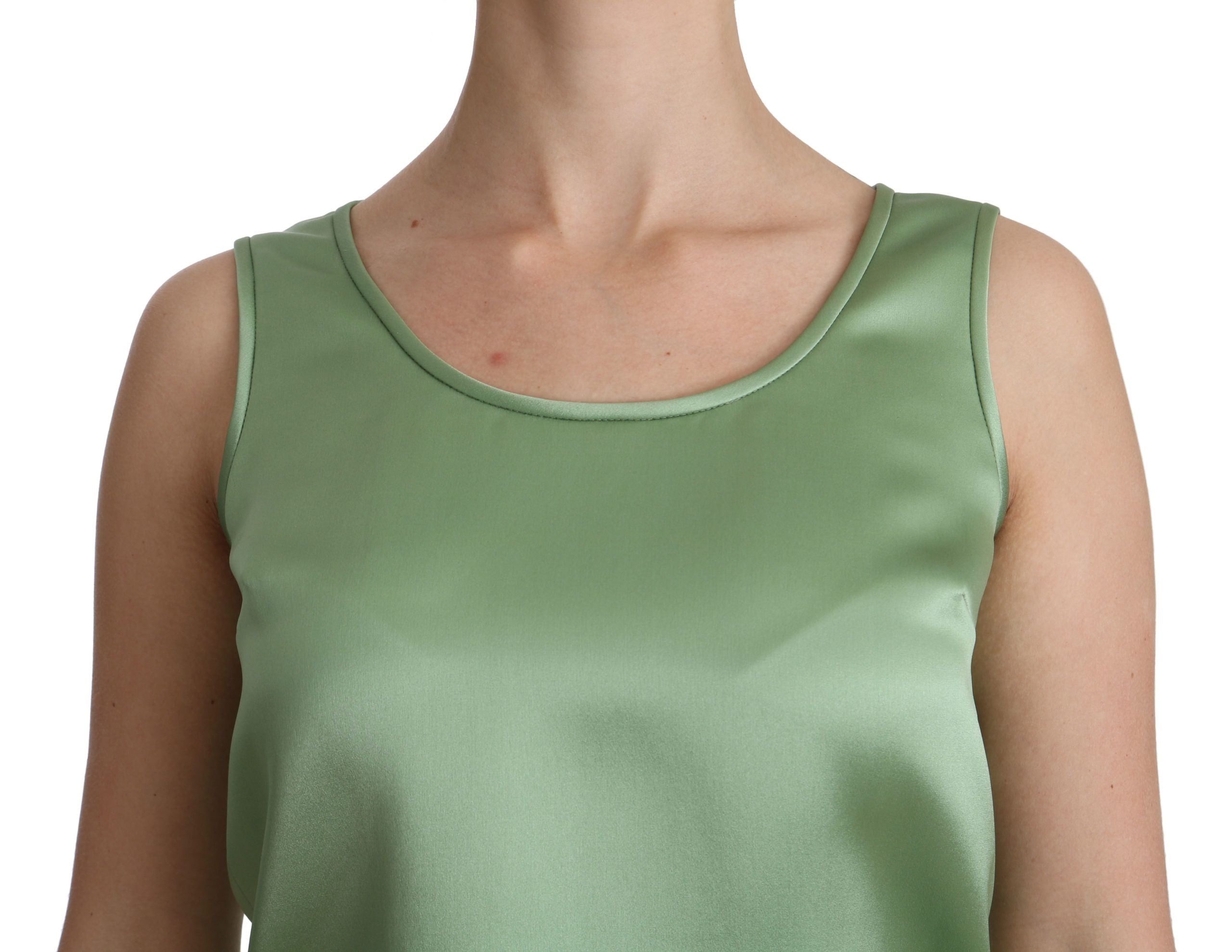 Dolce & Gabbana Elegant Silk Sleeveless Top in Light Mint Green