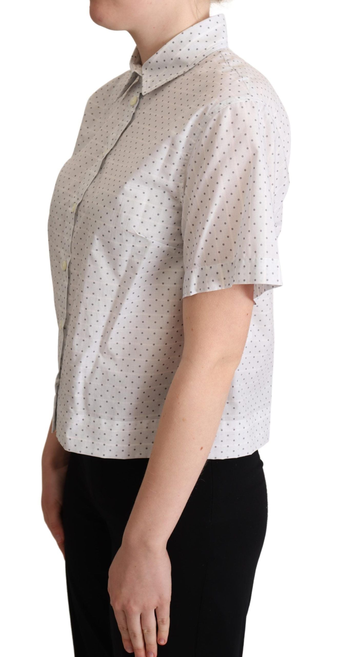 Dolce & Gabbana Elegant Polka Dot Cotton Polo Top