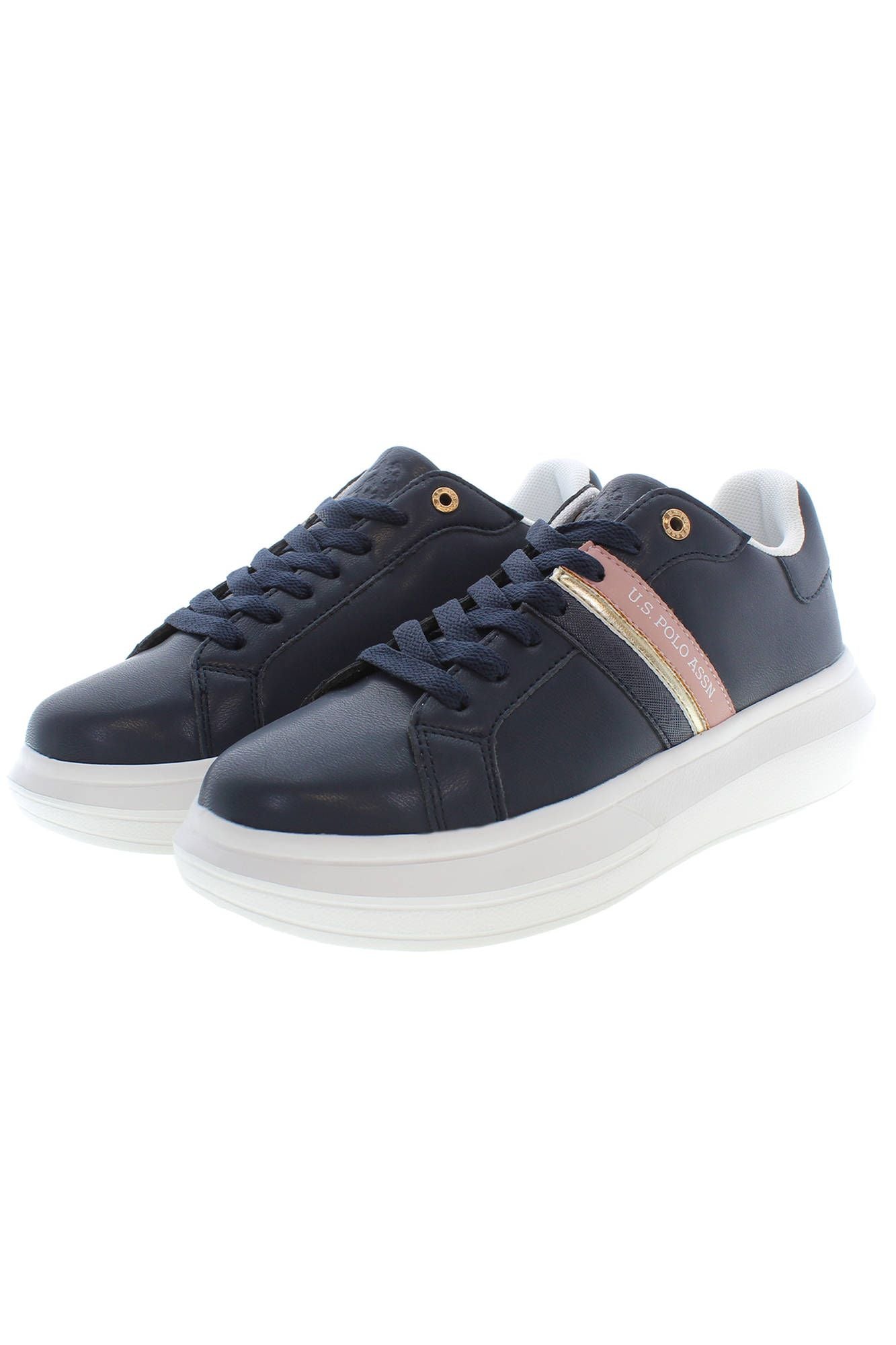 U.S. POLO ASSN. Chic Blue Lace-Up Sneakers with Logo Detail