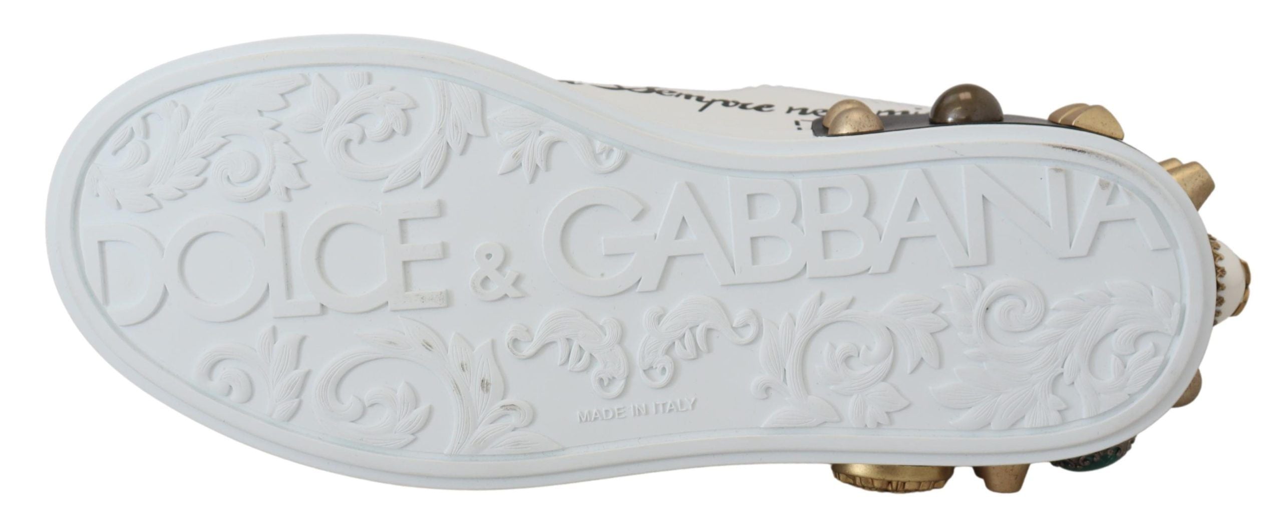 Dolce & Gabbana Queen Crown Chic Leather Sneakers