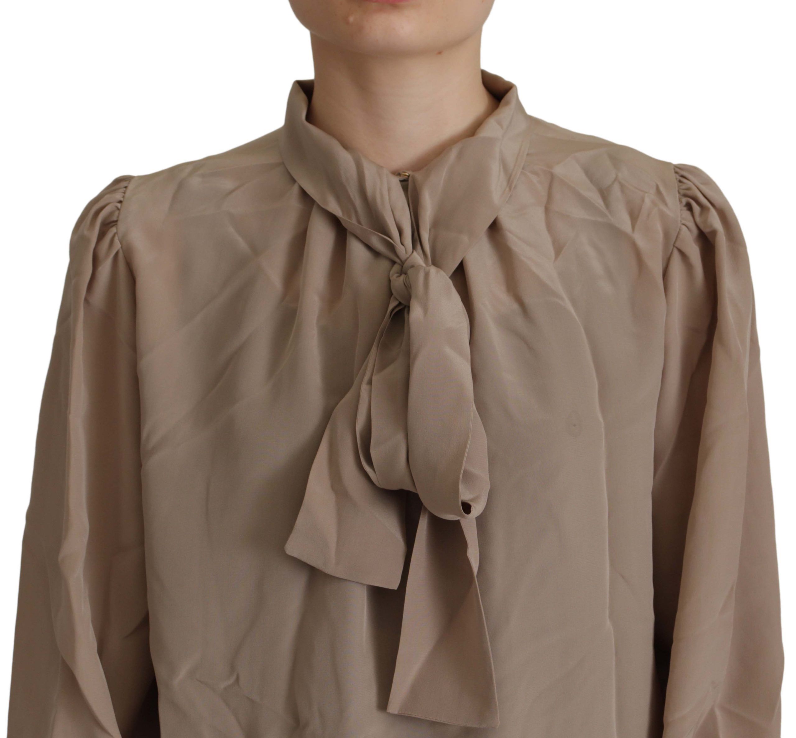 Dolce & Gabbana Elegant Silk Ascot Collar Blouse