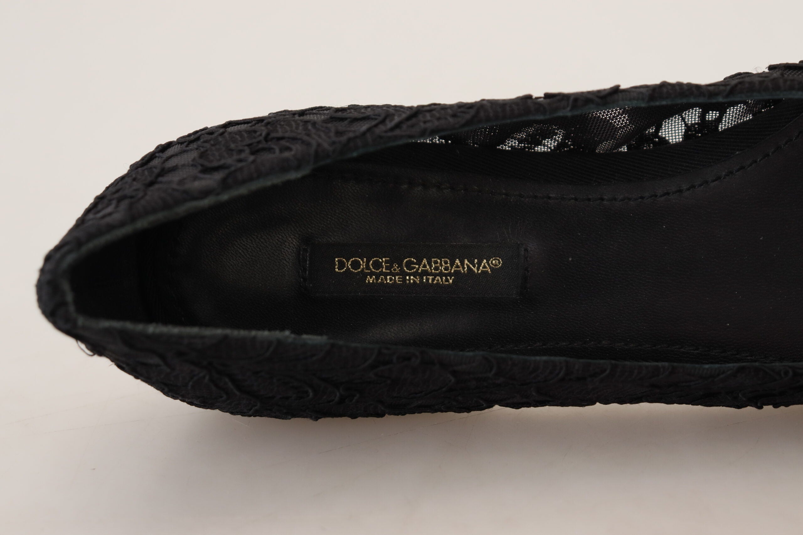 Dolce & Gabbana Elegant Floral Lace Flat Vally Shoes