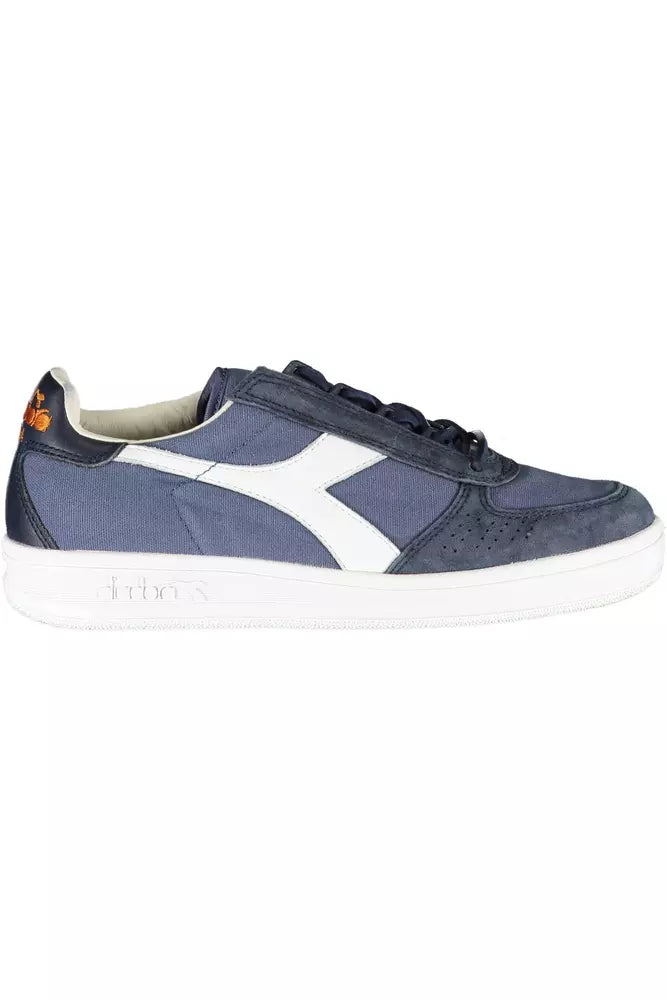 Diadora Blue Contrasting Lace-Up Luxury Sneakers