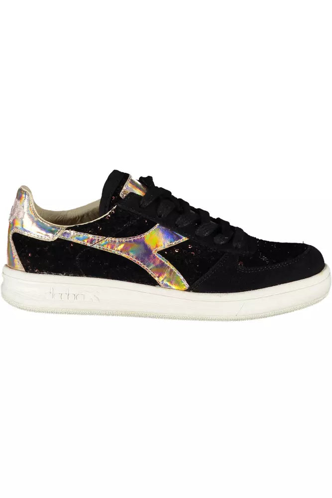 Diadora Chic Black Contrast Lace-up Sneakers