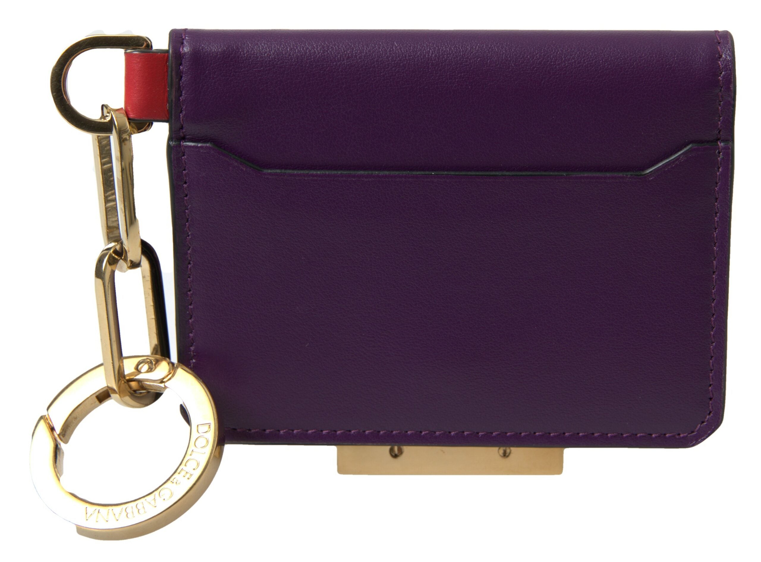 Dolce & Gabbana Purple Leather French Flap Wallet