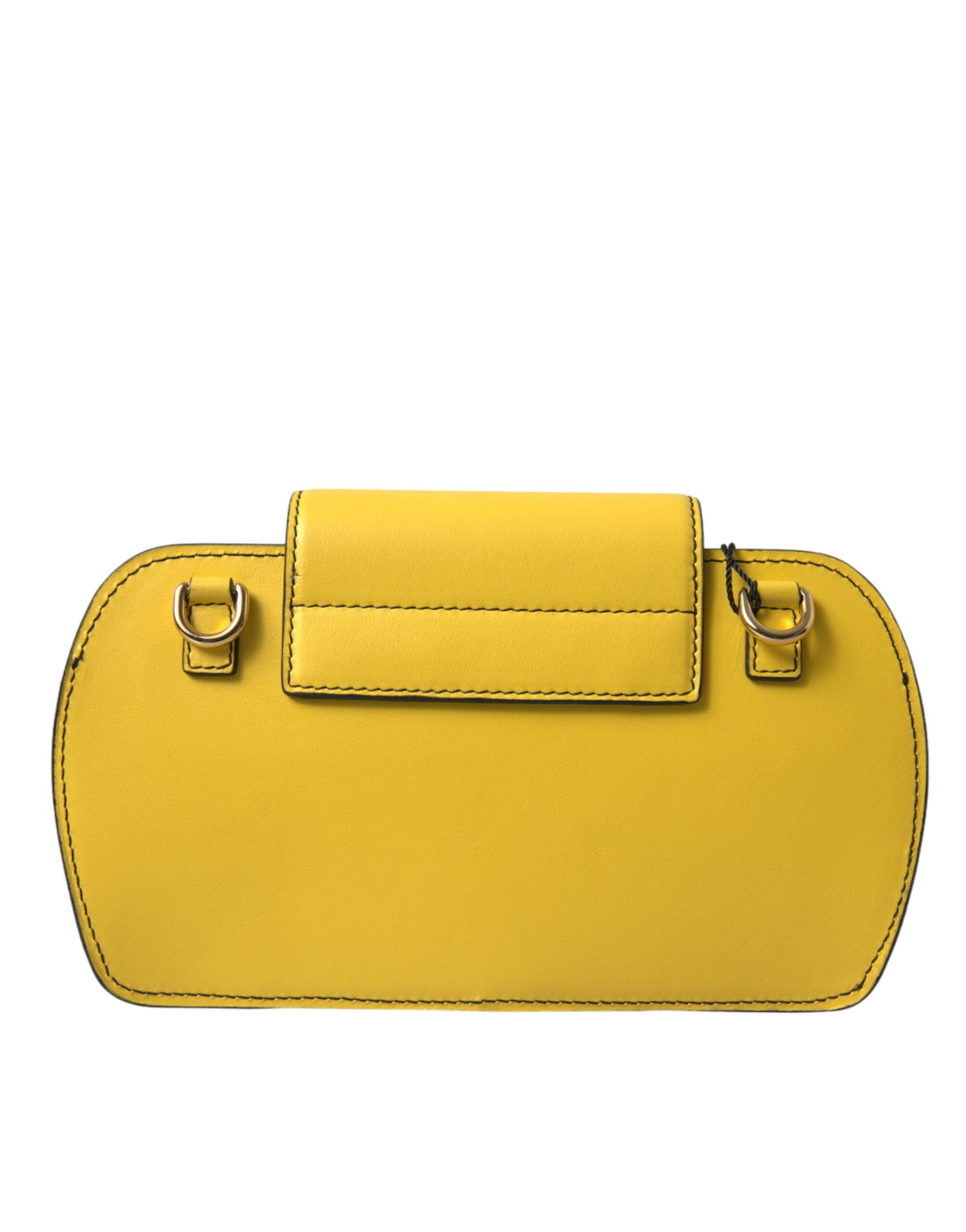 Dolce & Gabbana Exquisite Yellow Leather Eyewear Case