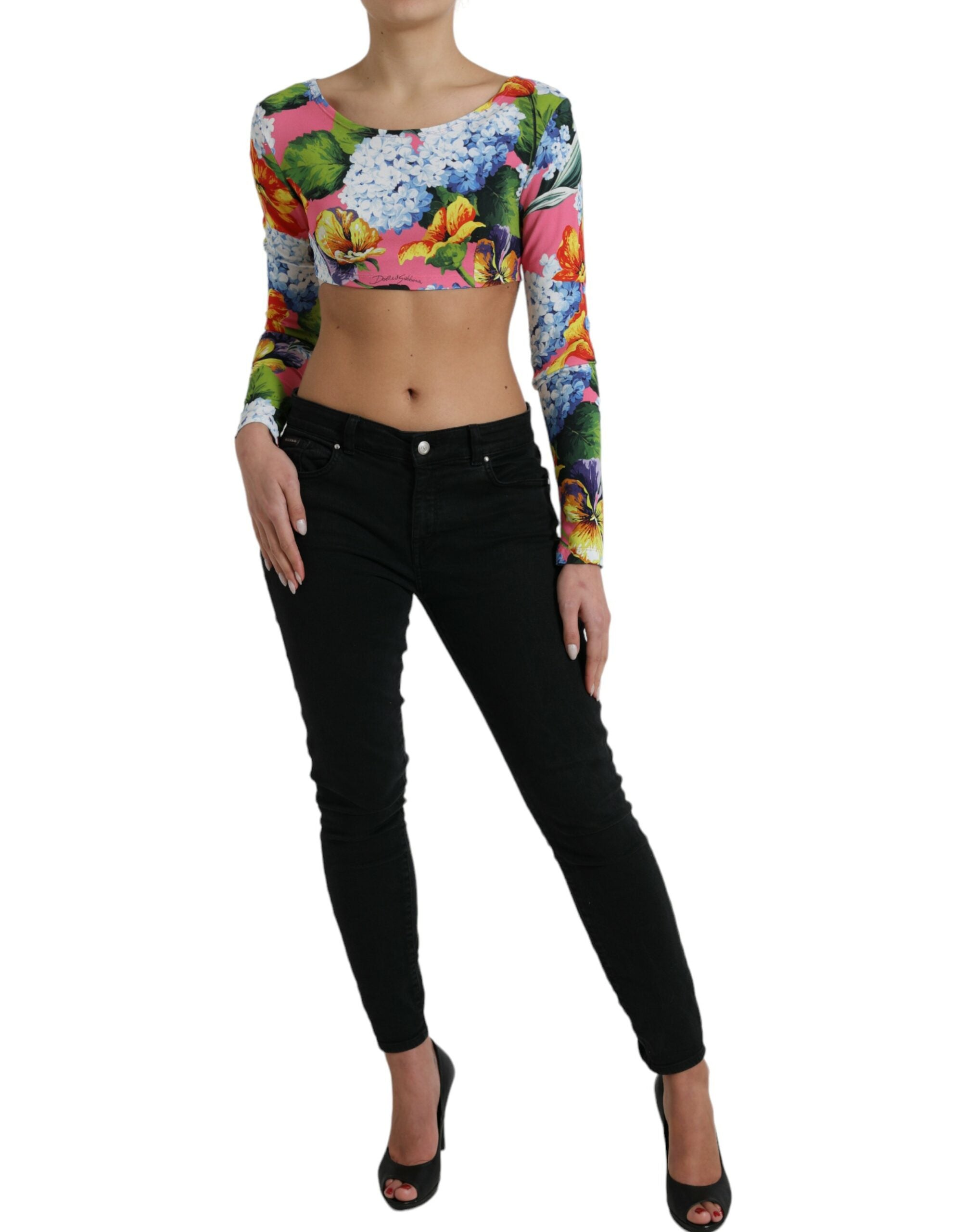 Dolce & Gabbana Floral Elegance Cropped Blouse