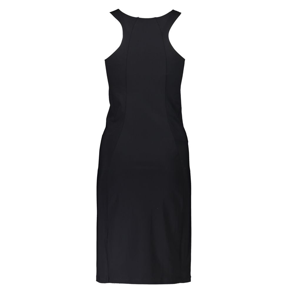 Patrizia Pepe Elegant Crew Neck Dress with Logo Detail