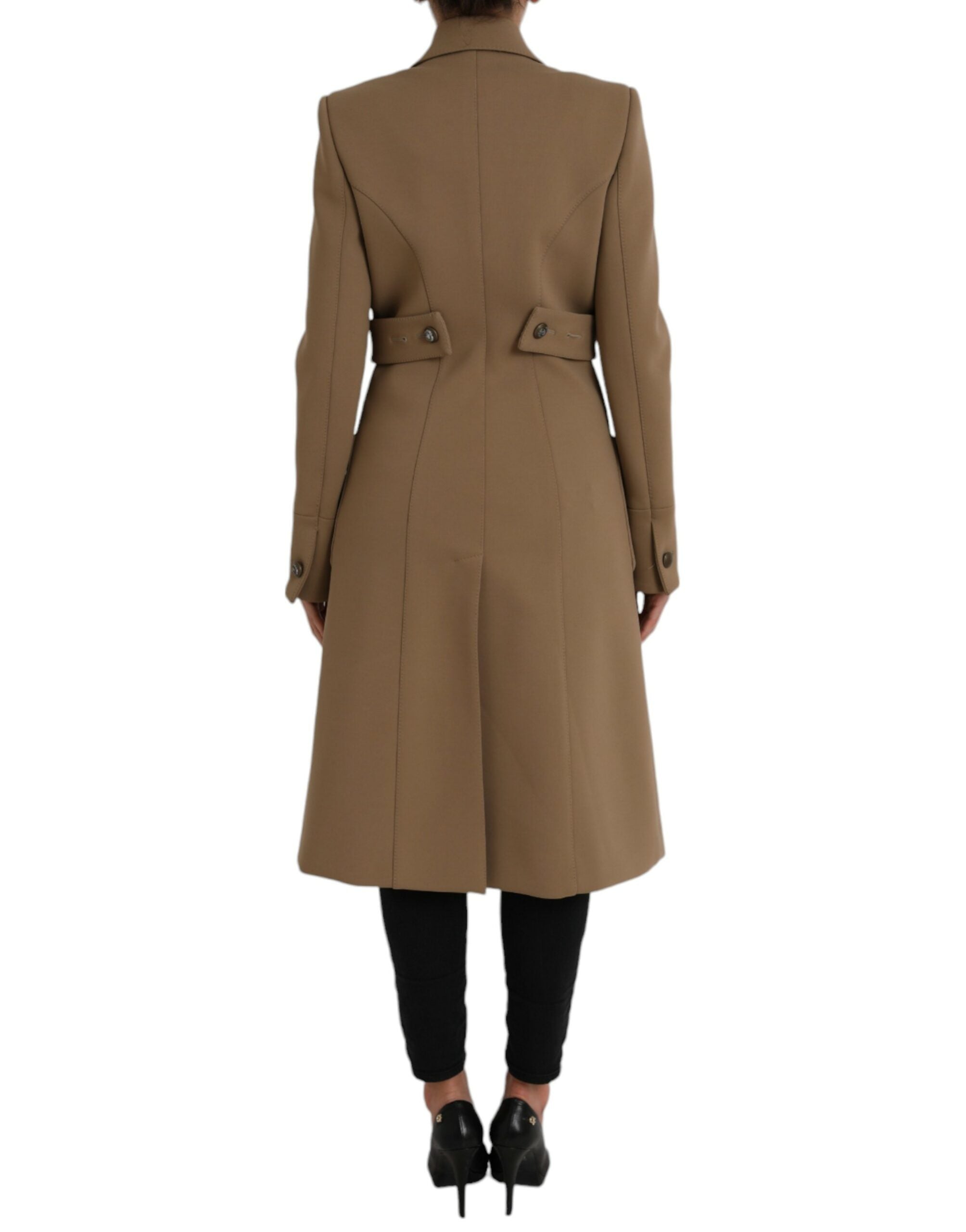 Dolce & Gabbana Brown Button Down Long Trench Coat Jacket