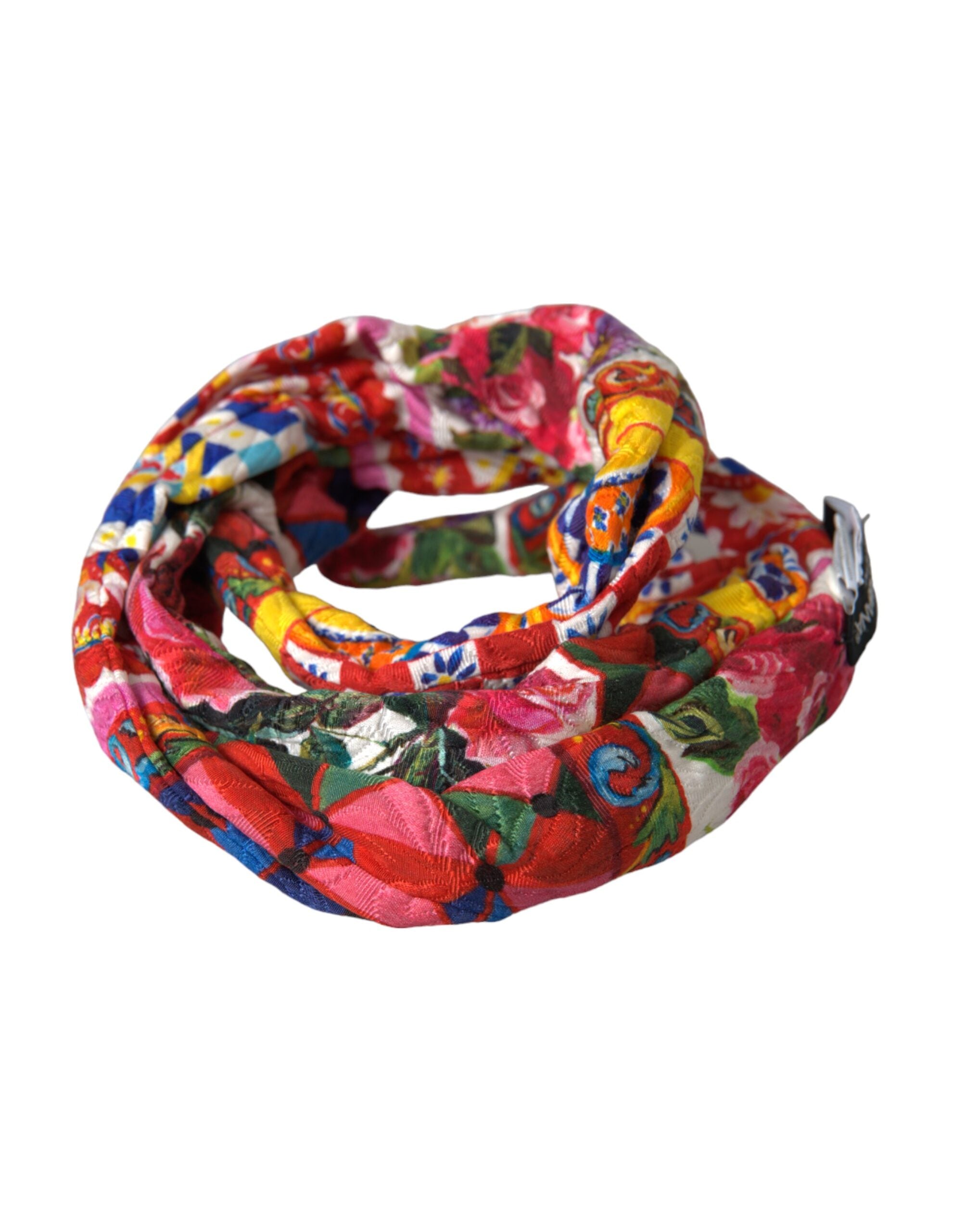 Dolce & Gabbana Multicolor Carretto Print Waist Belt