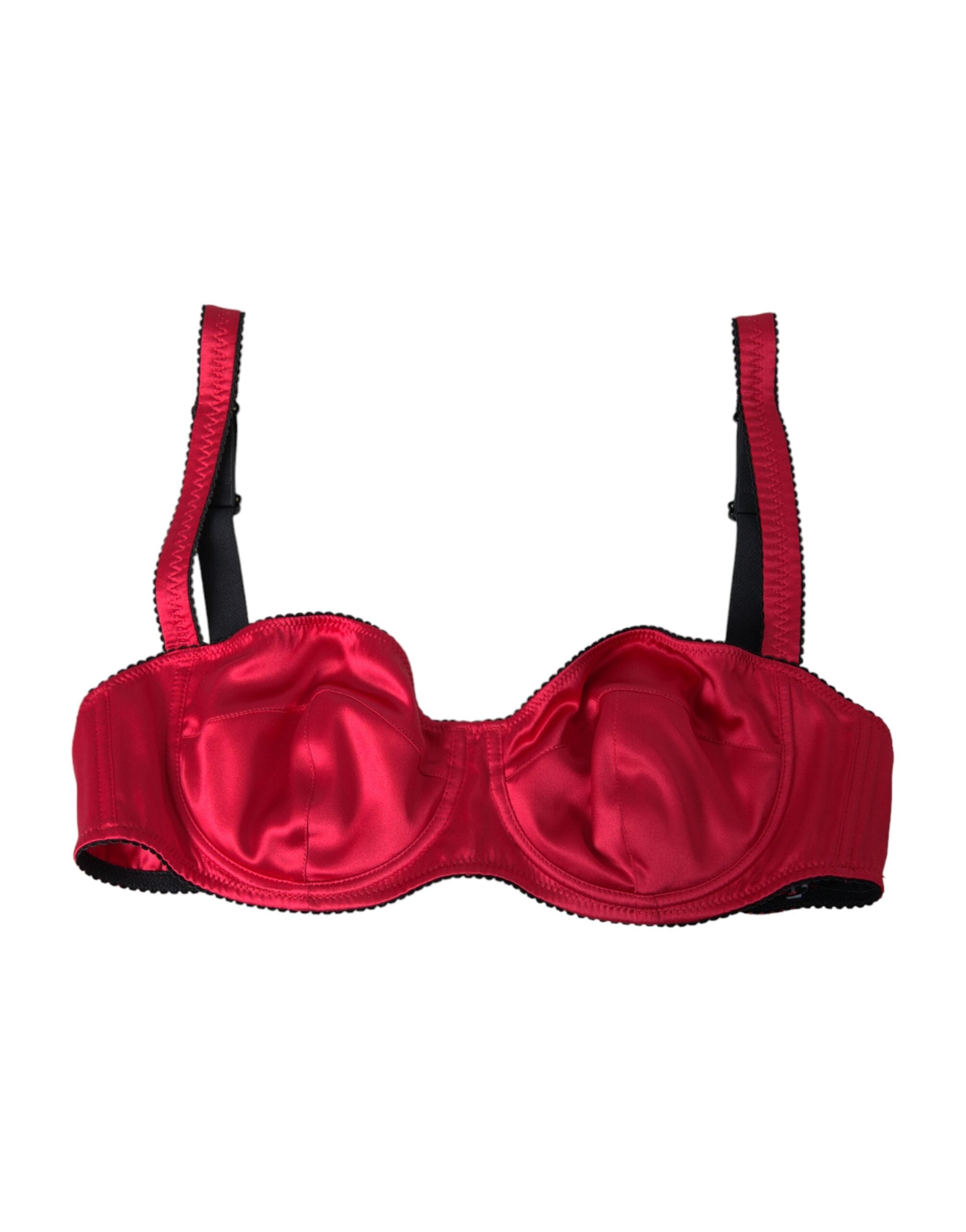 Dolce & Gabbana Bordeaux Silk Stretch Balconcino Bra Underwear