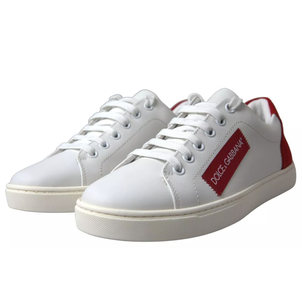 Dolce & Gabbana White Leather Di Calfskin Sneaker