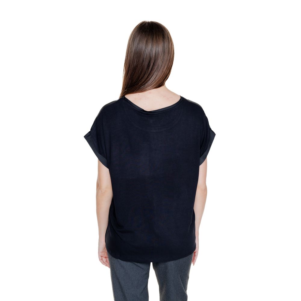 Vila Clothes Black Cotton Tops & T-Shirt