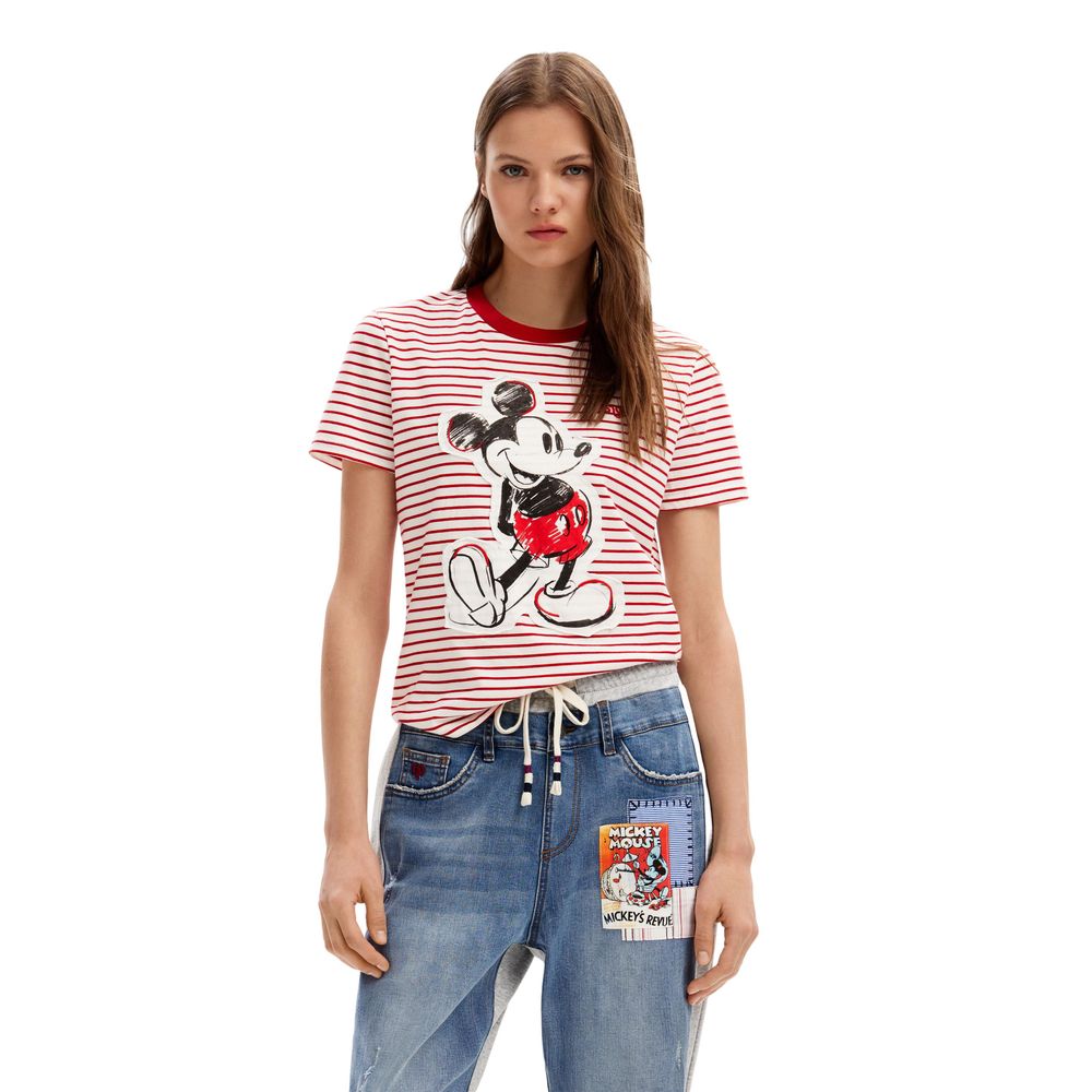 Desigual Red Cotton Tops & T-Shirt