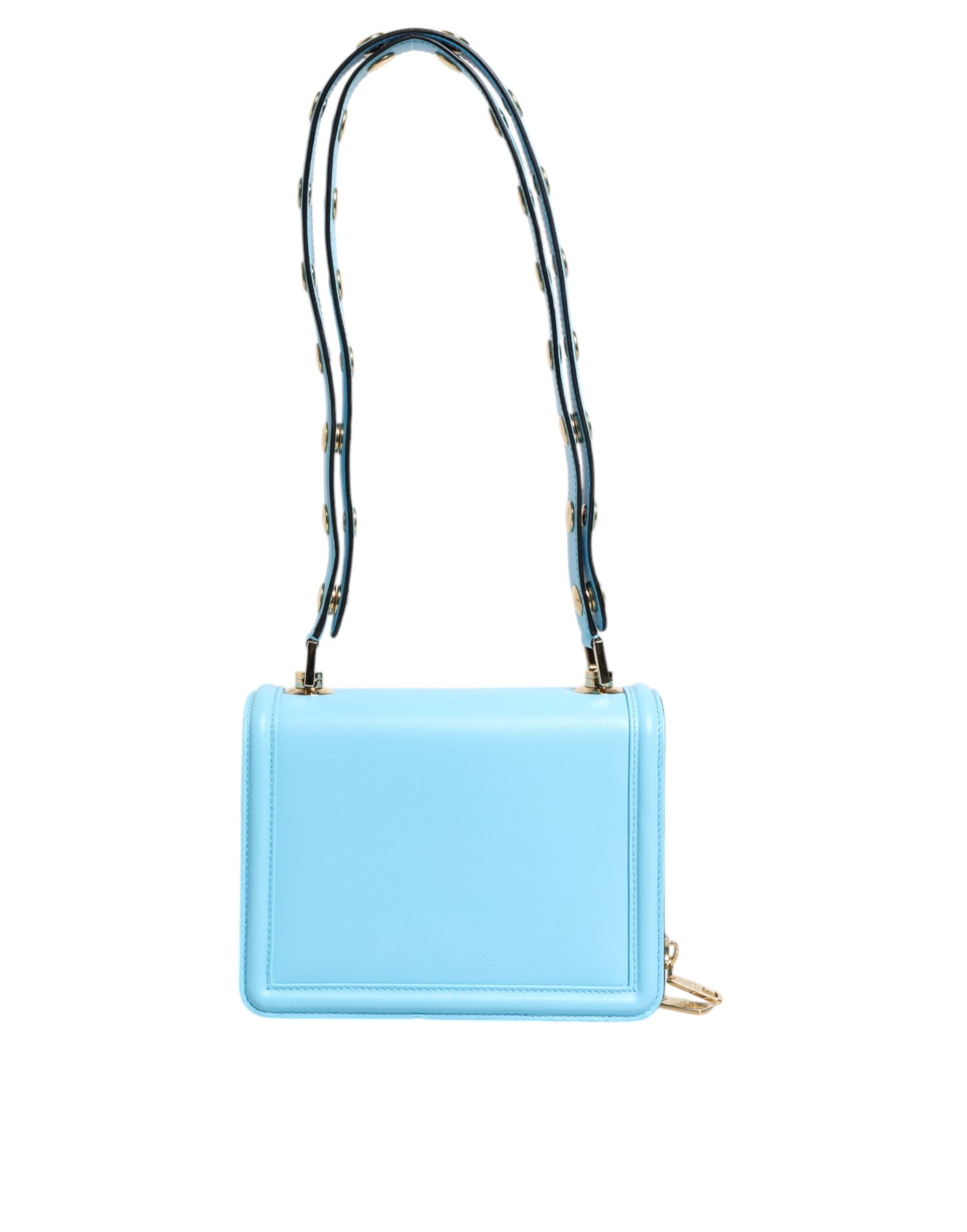 Dolce & Gabbana Light Blue Joy Therapy Lola Studded Leather Crossbody Bag