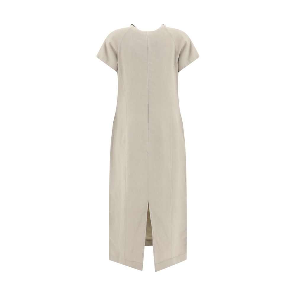 Brunello Cucinelli Linen Midi Dress