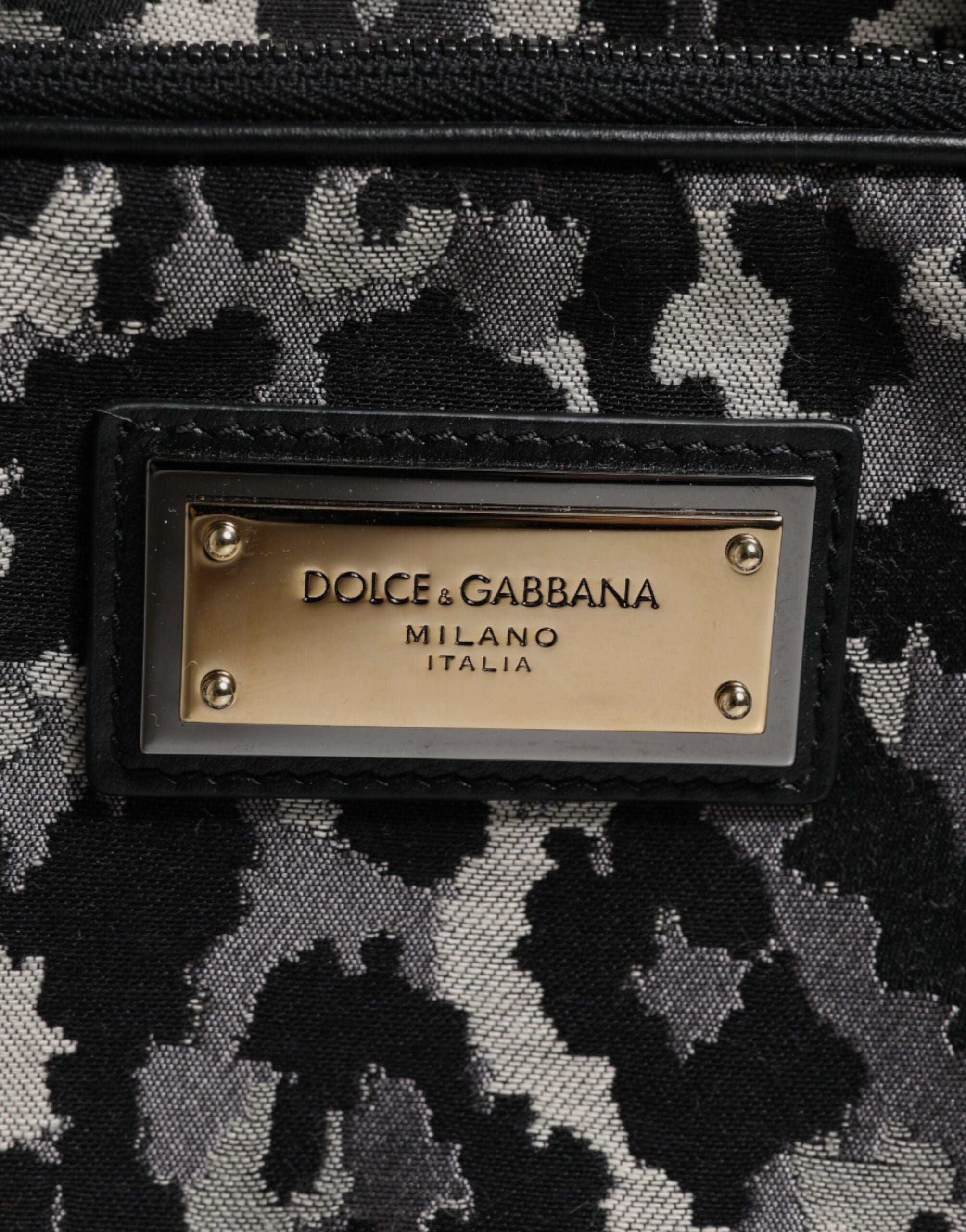 Dolce & Gabbana Multicolor Leopard Print Pet Carry Logo Plaque Bag