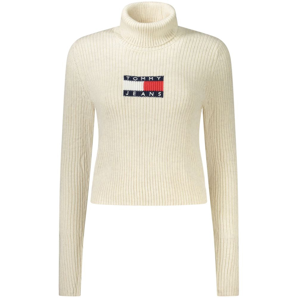 Tommy Hilfiger Beige Polyester Women Sweater Turtleneck