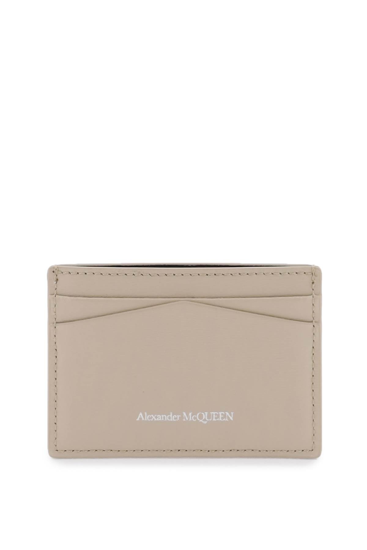 Alexander Mcqueen saffiano leather skull card holder