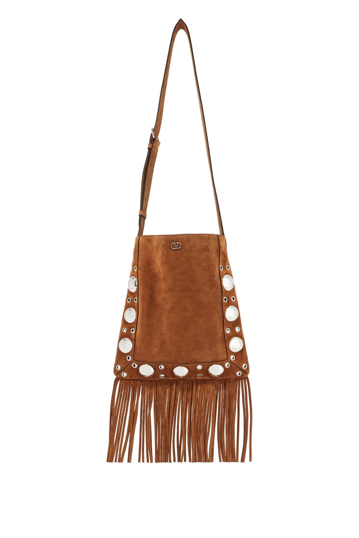 Valentino Garavani brown copper suede crossbody bag