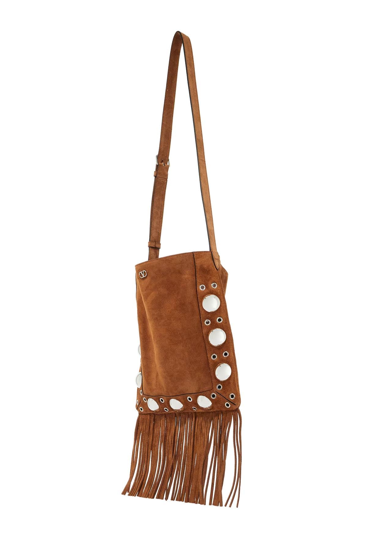 Valentino Garavani brown copper suede crossbody bag