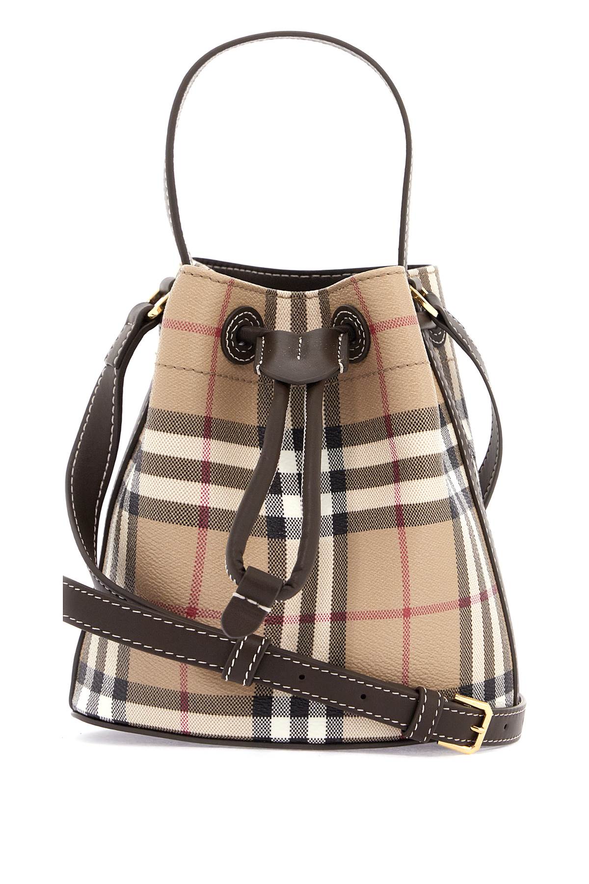 Burberry mini check bucket bag with drawstring