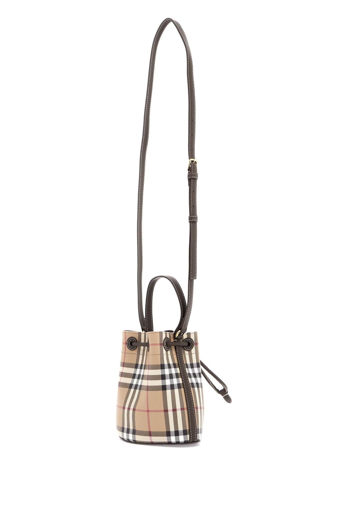 Burberry mini check bucket bag with drawstring