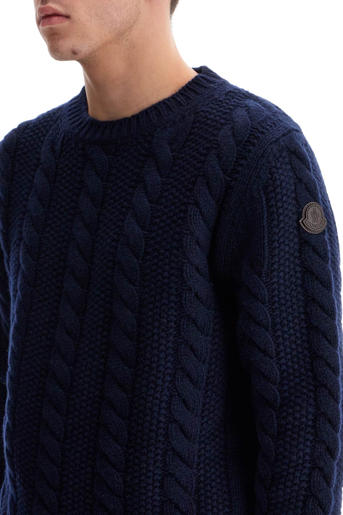 Moncler wool and cashmere cable knit pullover