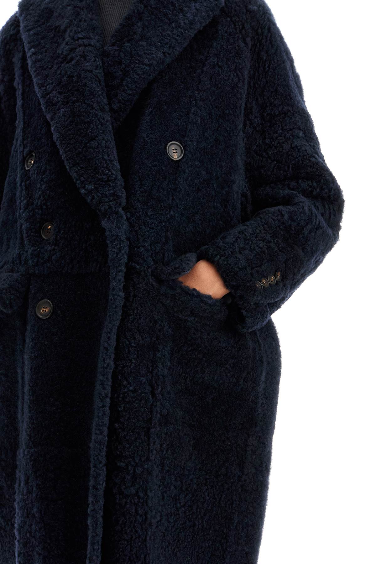 Brunello Cucinelli shearling frosty effect coat